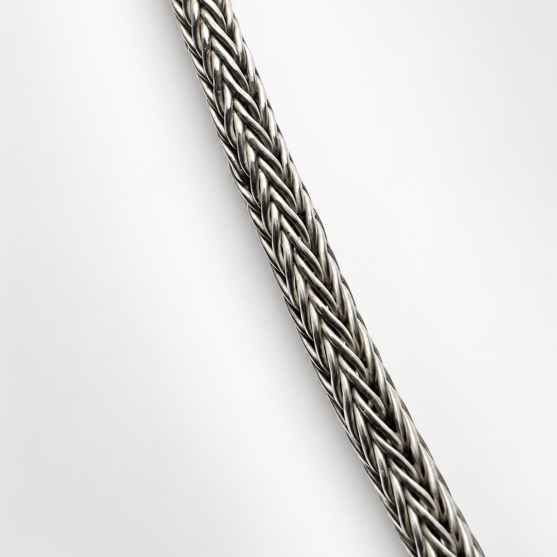 Wheat Necklace in Sterling Silver .925, styled view