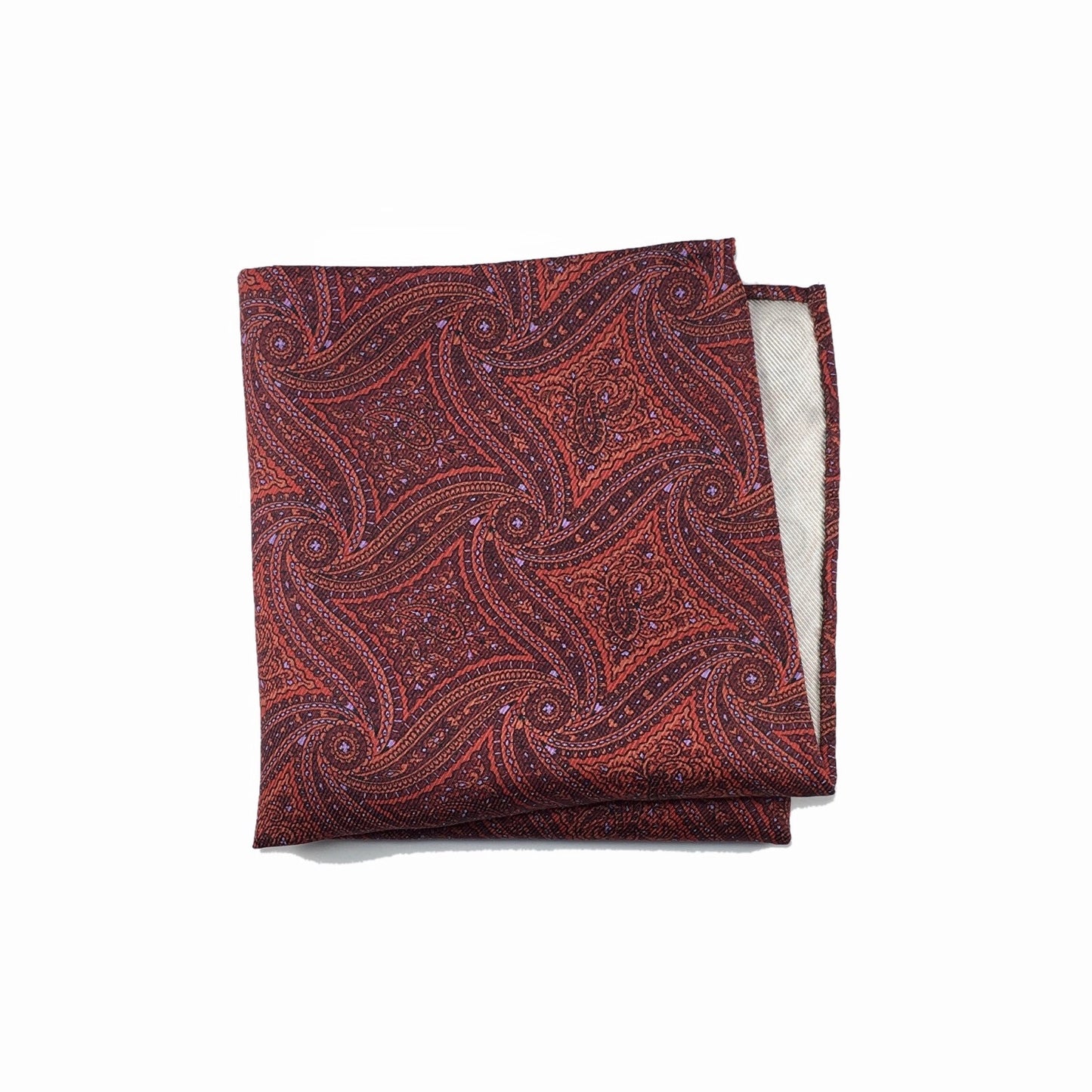 Paisley Lines Silk Pocket Square