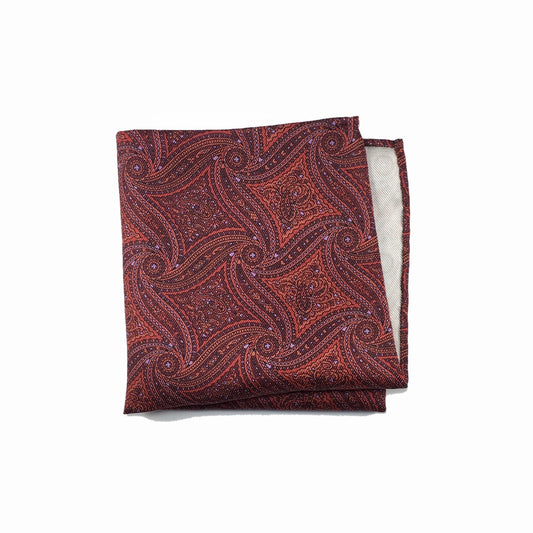 Paisley Lines Silk Pocket Square