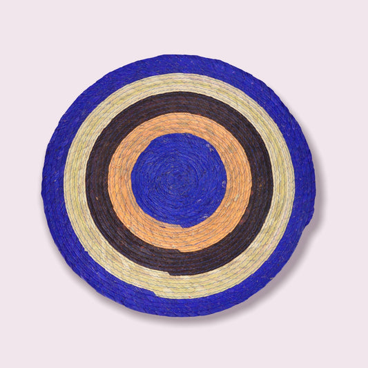 Carnival Round Placemats Blue & Brown