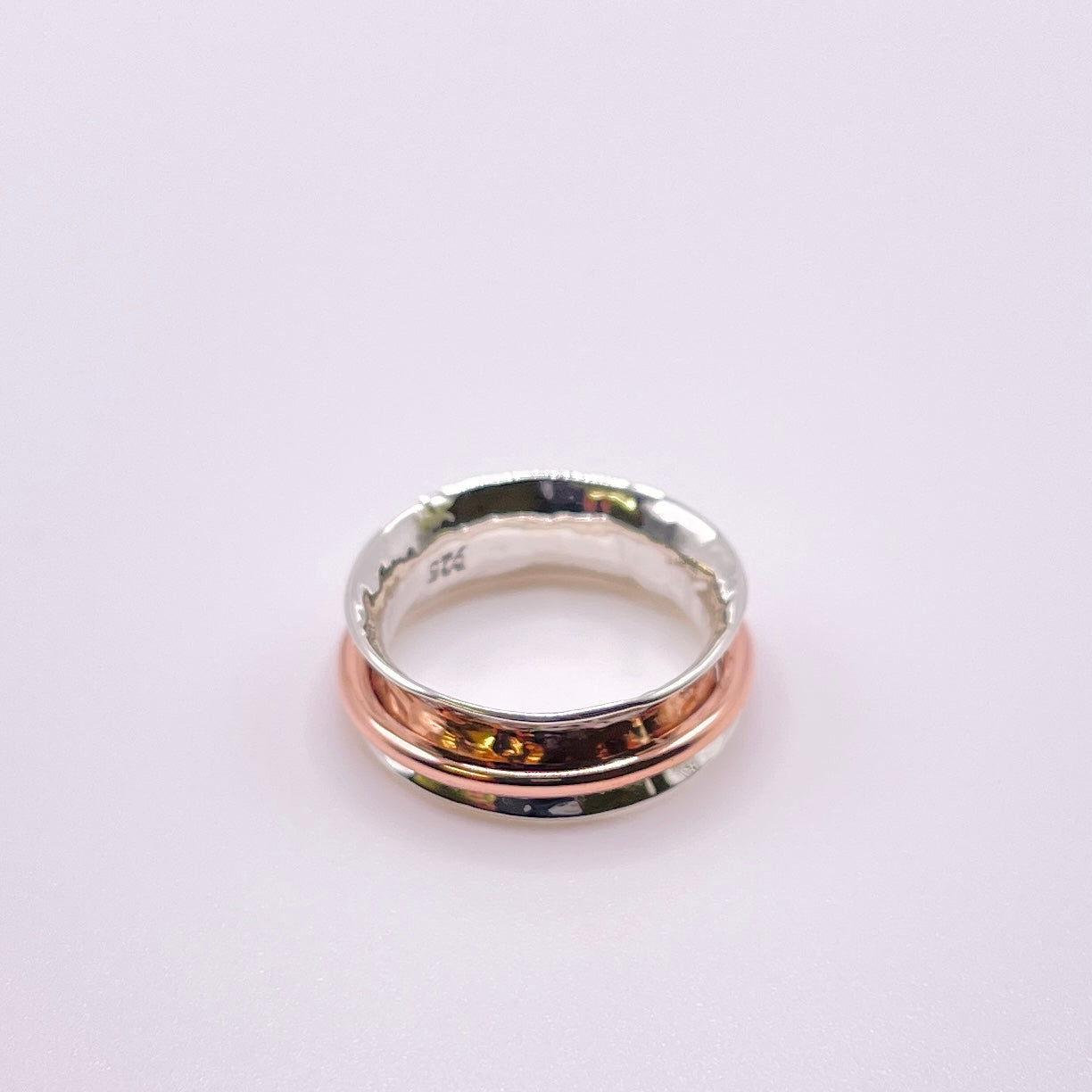 Hammered Sterling & Copper Band