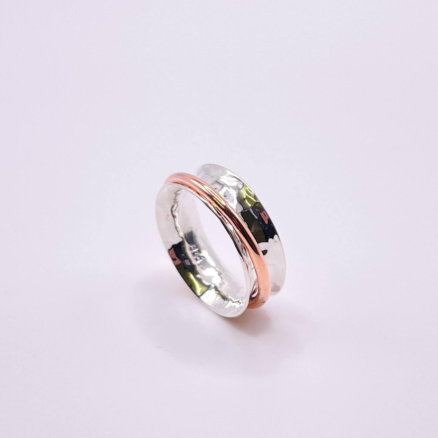 Hammered Sterling & Copper Band