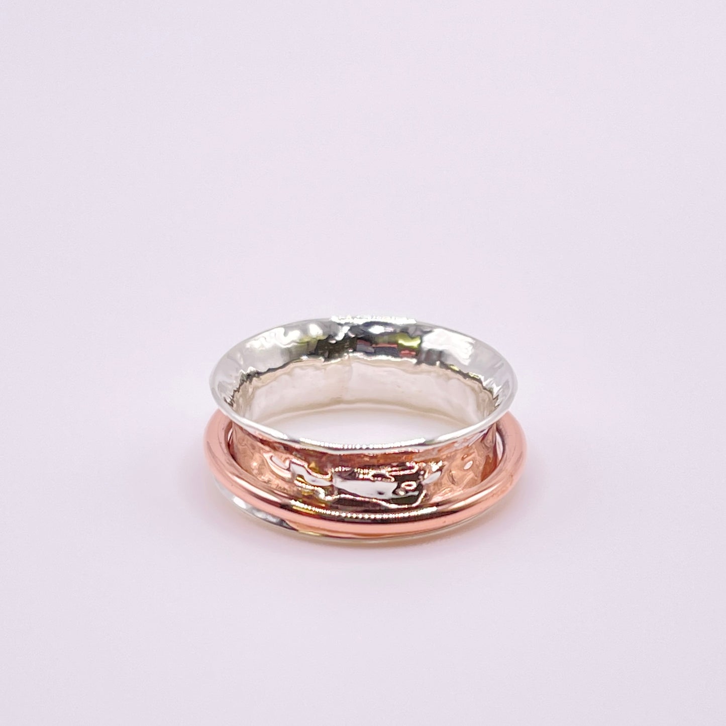 Hammered Sterling & Copper Band