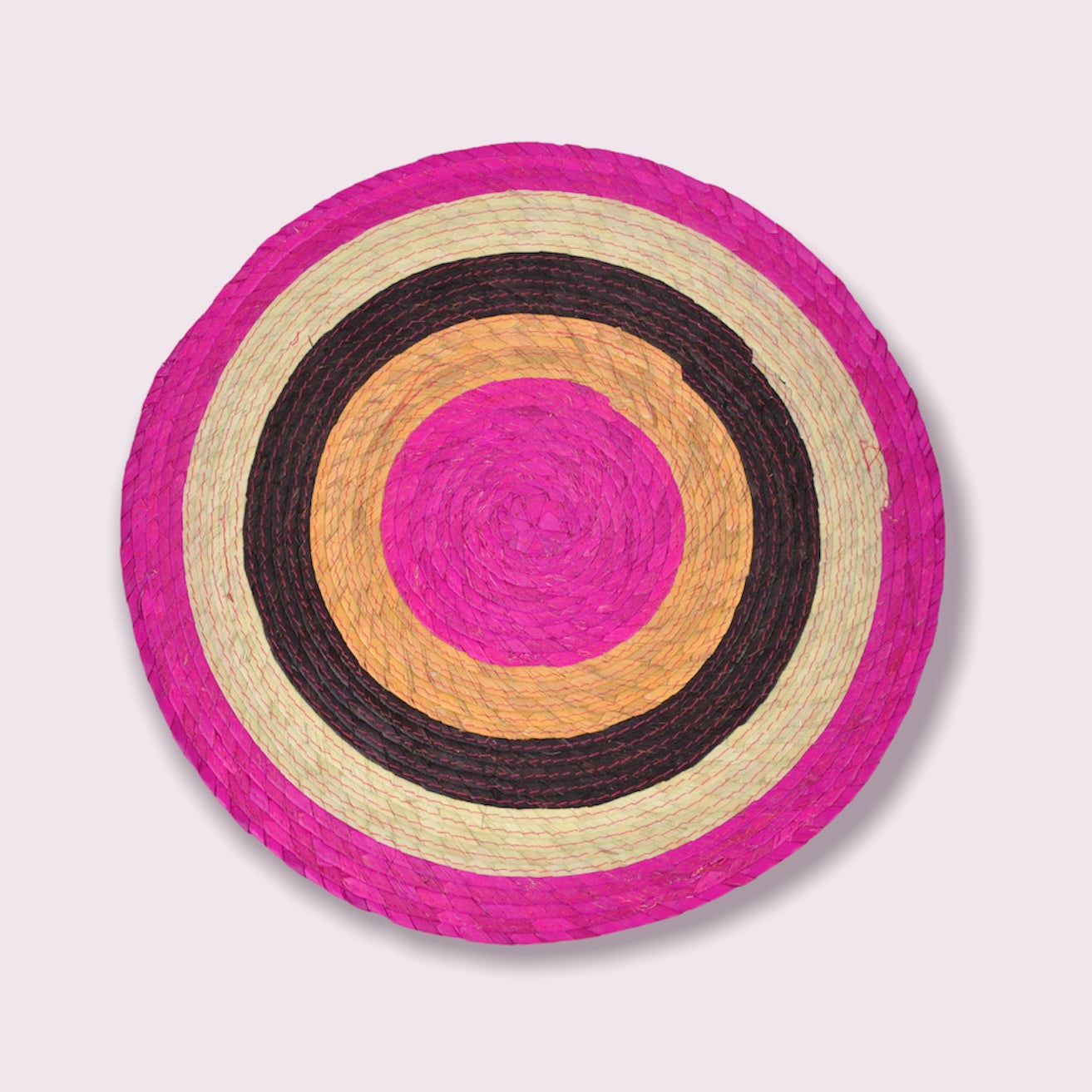 Carnival Round Placemats Fuchsia & Brown