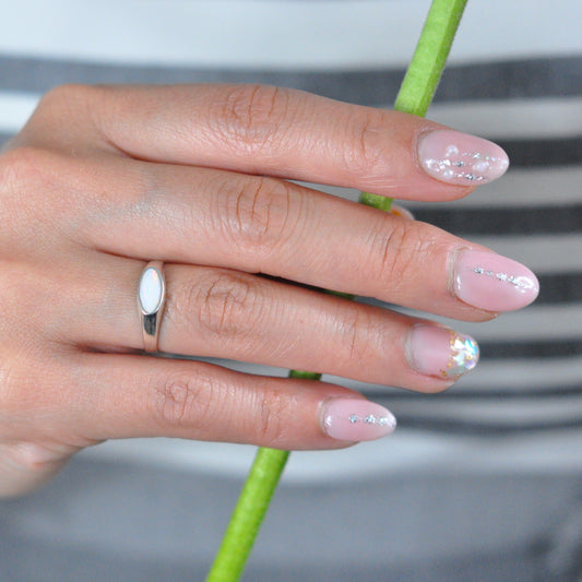 Itty Bitty White Opal Ring