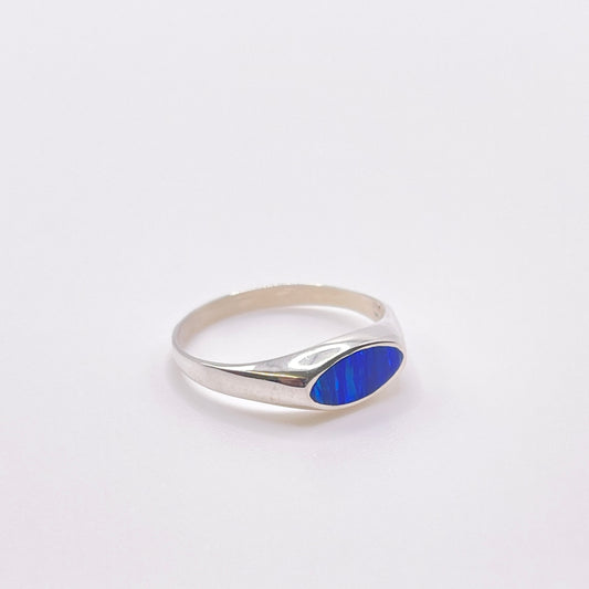 Itty Bitty Midnight Blue Opal Ring