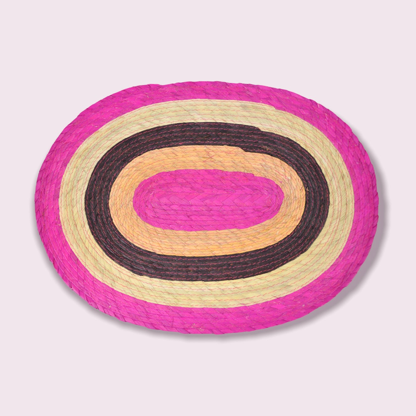 Carnival Oval Placemats Fuchsia & Brown