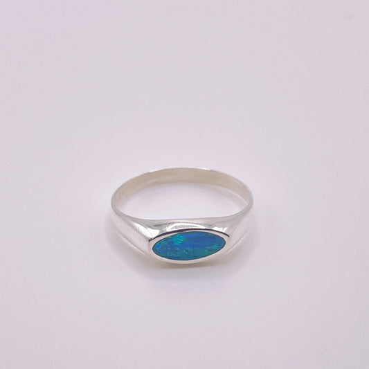 Itty Bitty Blue Opal Ring